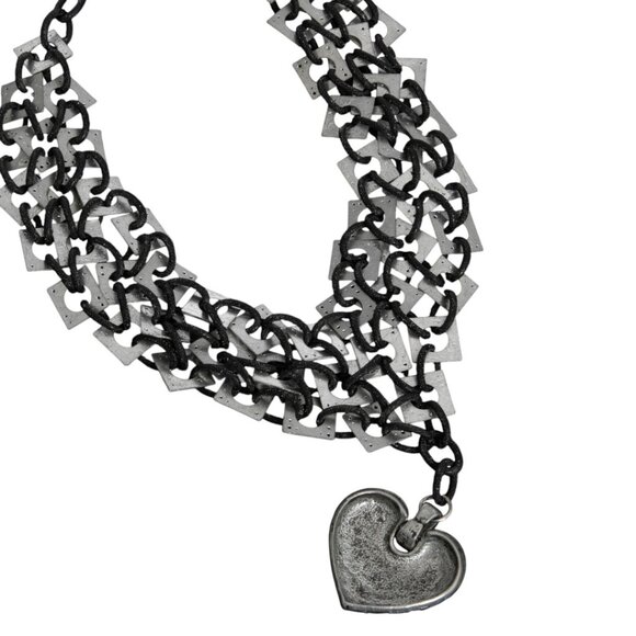 VINTAGE Y2K CHAINMAIL NEO PUNK WHIMSIGOTH CHOKER BARNEY’S NY - Picture 7 of 7